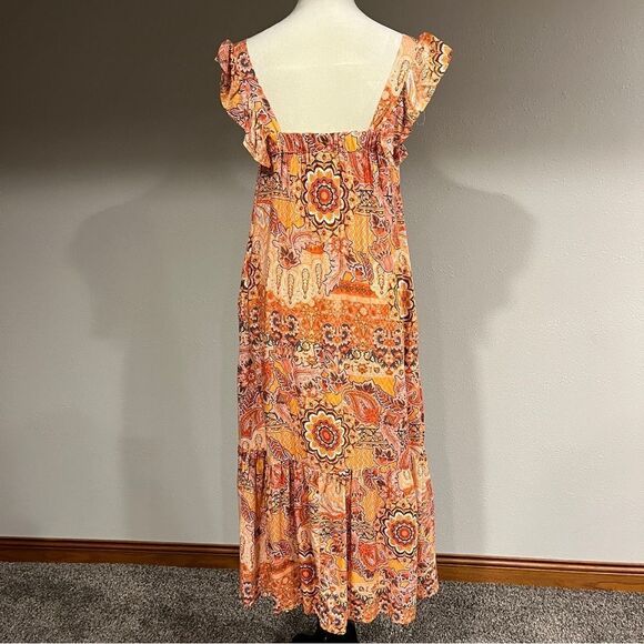 KNOX ROSE Maxi Floral Paisley Dress with pockets Size large - Picture 7 of 13